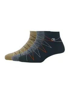 Peter England Men Pack Of 3 Patterned Ankle-Length Socks