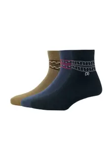 Peter England Men Pack Of 3 Patterned Above Ankle Socks
