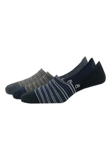 Peter England Men Pack Of 3 Striped Shoe Liners Socks