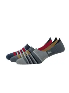 Peter England Men Pack Of 3 Striped Shoe Liner Socks