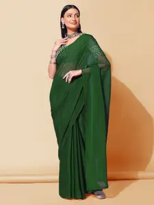 Satrani Poly Georgette Saree With Embroidered Blouse