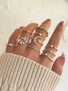 SALTY Set Of 10 Night Out Finger Rings