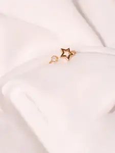 SALTY SALTY Stone-Studded Star Shaped Adjustable Finger Ring