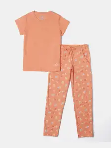 Jockey Girls Super Combed Cotton Relaxed Fit Printed Night Suit