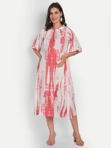 Aaruvi Ruchi Verma Tie And Dye Fit & Flare Maternity Midi Dress