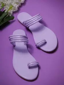 Anouk Lavender Striped One Toe Flats