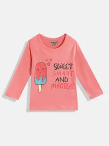 Eteenz Infant Girls Typography & Graphic Printed Premium Cotton T-shirt
