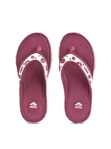 Adda Women Open Toe Self Design Rubber Thong Flip-Flops