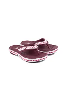 Adda Women Open Toe Self Design Rubber Thong Flip-Flops
