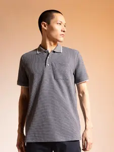 DeFacto Self Design Polo Collar T-shirt