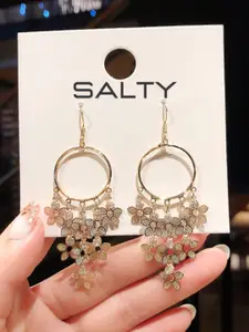 SALTY Gold-Plated Contemporary Drop Earrings