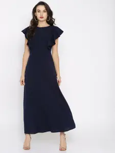 RARE Women Blue Solid Maxi Dress