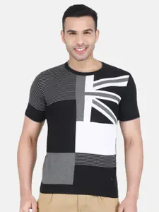 Monte Carlo Abstract Round Neck Cotton T-shirt