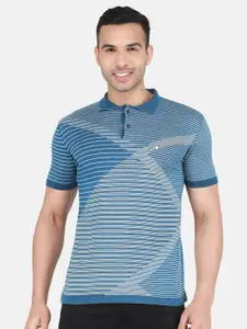 Monte Carlo Striped Polo Collar Cotton T-shirt