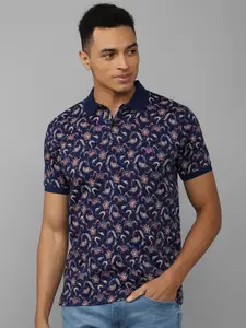 Allen Solly Floral Printed Polo Collar Pure Cotton T-Shirt