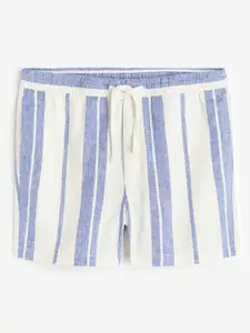 H&M Men Regular Fit Linen-Blend Shorts