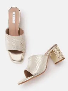 ELLE Women Printed Shimmery Party Block Heels