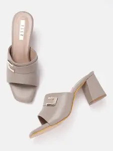 ELLE Women Metallic Detail Block Heels
