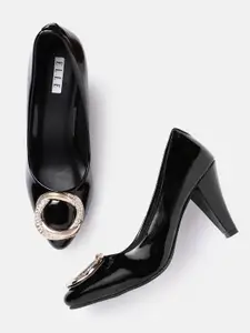 ELLE Women Slim Heel Pumps with Buckle Detail