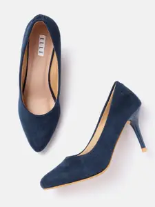 ELLE Women Velvety Finish Slim Heel Pumps