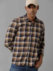 Voi Jeans Checked Long Sleeves Slim Fit Pure Cotton Casual Shirt