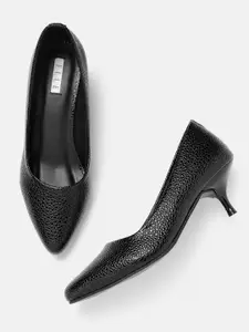 ELLE Textured Kitten Heel Pumps