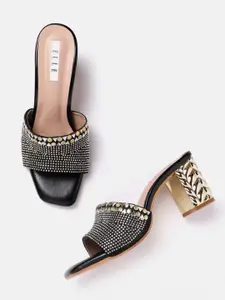 ELLE Embellished Party Block Heels