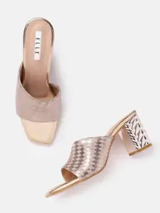 ELLE Shimmer Detail Party Block Heels