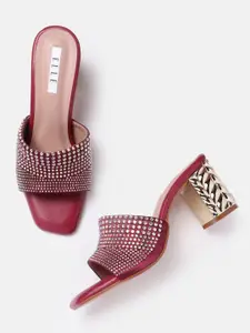 ELLE Embellished Party Block Heels