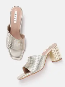 ELLE Women Geometric Printed Party Block Heels