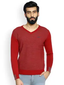 Duke Men Red Solid Pullover