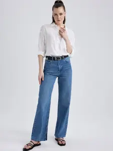 DeFacto Women Boot Cut Mid Rise Pure Cotton Jeans