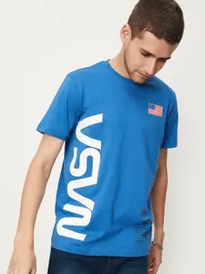 max Round Neck NASA Typography Printed Cotton T-shirt