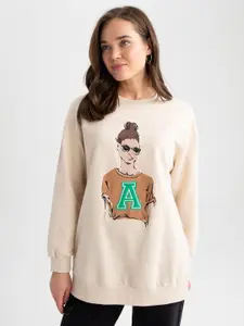DeFacto Women Printed Sweatshirt