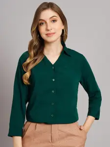 Funday Fashion Spread Collar Three-Quarter Sleeves Casual Shirt