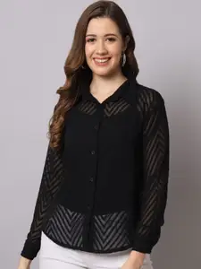 Funday Fashion Self Design Opaque Casual Shirt