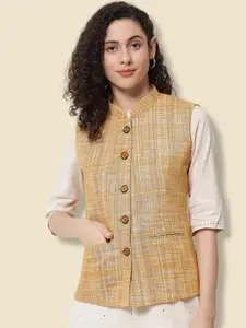 Vastraa Fusion Women Checked Pure Cotton Nehru Jackets