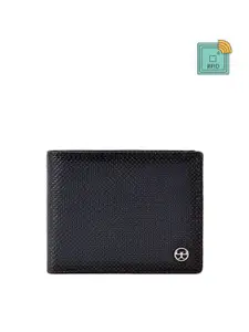Eske Men Textured Leather Two Fold Wallet