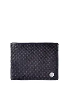 Eske Men Geometric Textured Leather Two Fold Wallet