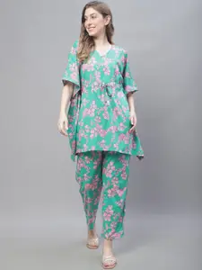 TAG 7 Floral Printed Pure Cotton Night Suit