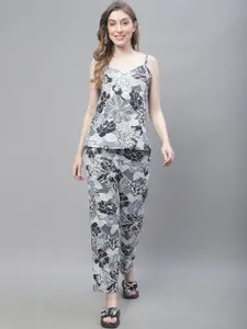 TAG 7 3 Piece Floral Printed Pure Cotton Night Suit