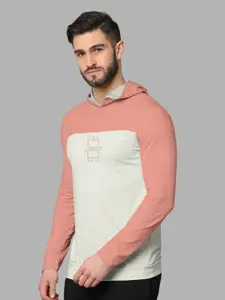 BULLMER Colourblocked Hooded Long Sleeves Cotton T-Shirt
