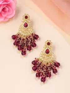 Yellow Chimes Gold-Plated Contemporary Chandbalis Earrings