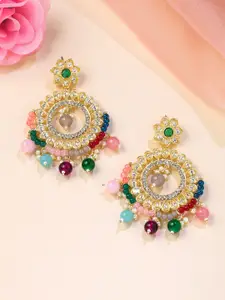 Yellow Chimes Gold-Plated Contemporary Chandbalis Earrings
