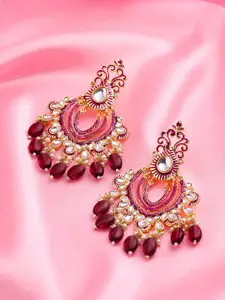Yellow Chimes Gold-Plated Contemporary Chandbalis Earrings