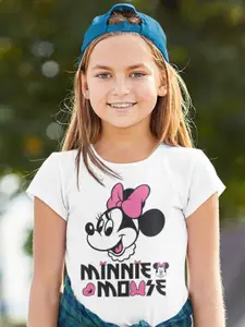 KINSEY Girls Minnie Mouse Humour And Comic Printed Casual T-Shirt