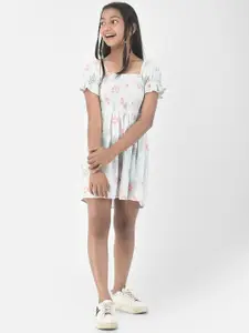 Crimsoune Club Girls Floral Print Fit and Flare Dress