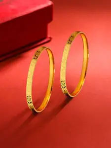 Yellow Chimes Set Of 2 Gold-Plated Bangles