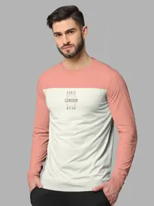 BULLMER Typography Printed Colourblocked Round Neck Cotton Sweatshirt