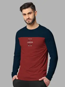 BULLMER Typography Printed Colourblocked Round Neck Cotton Sweatshirt